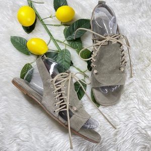 Sigerson Morrison Lace Up Suede Sandals Size 8